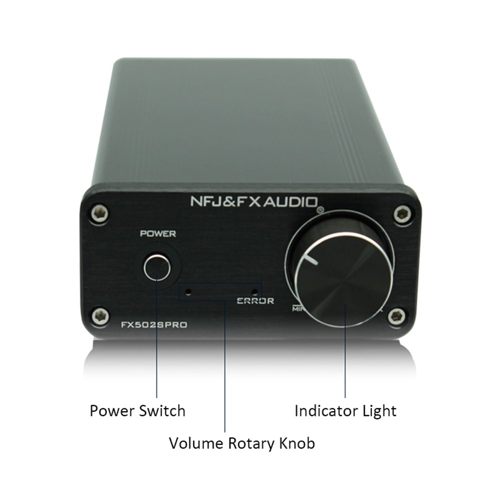 NF J&FXAUDIO FX502SPRO Desktop High Power Digital Amplifier HiFi Mini Audio Power Amplifier 24V4A Power Supply - Black-6