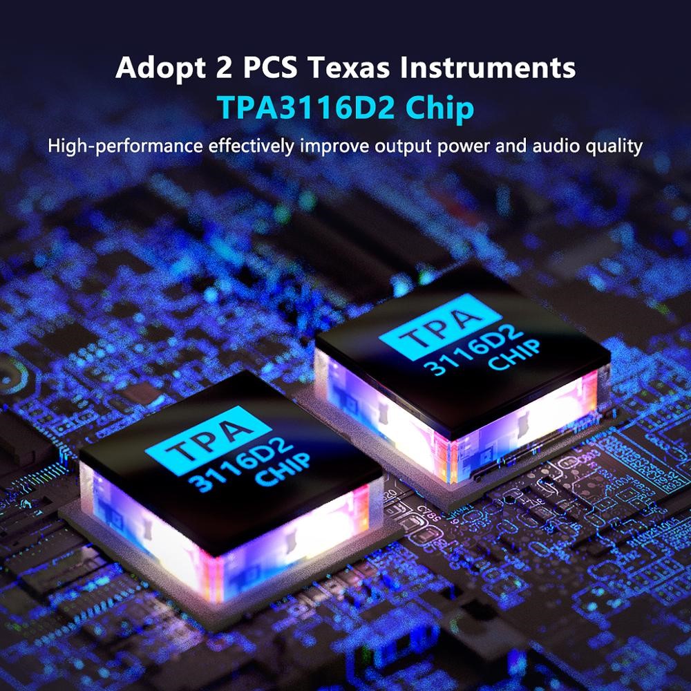 FOSI BT30D Audio Bluetooth Sound Power Amplifier 2.1 Channel Bass & Treble Control Mini Audio Amp Subwoofer 100W + 50W x 2 - Black-4