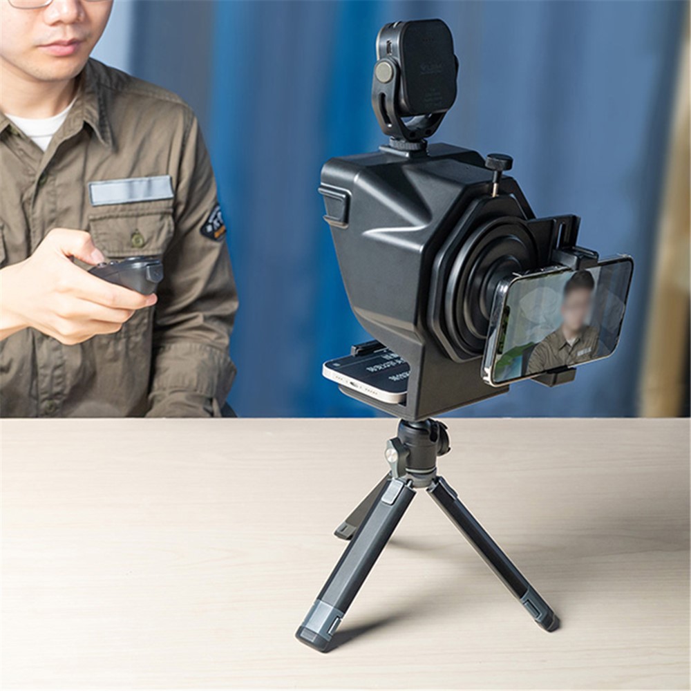 Portable Mobile Phone Teleprompter for Interview Live Streaming Video Recording-3