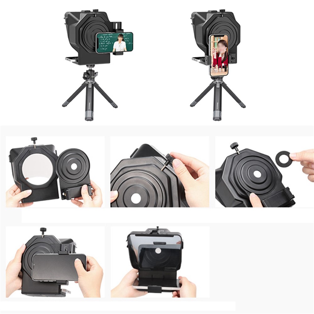 Portable Mobile Phone Teleprompter for Interview Live Streaming Video Recording-9