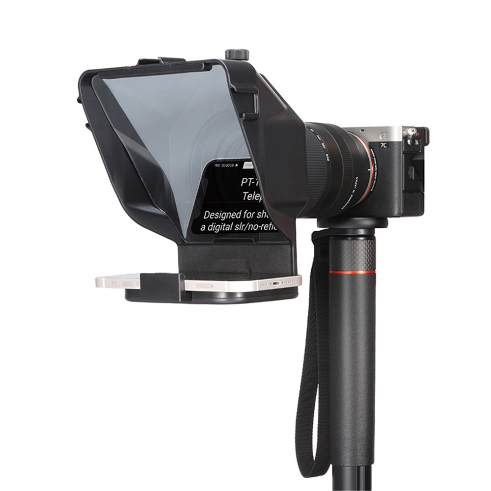 Portable Wide Screen Camera Teleprompter for Video Recording Interview Live Streaming-7