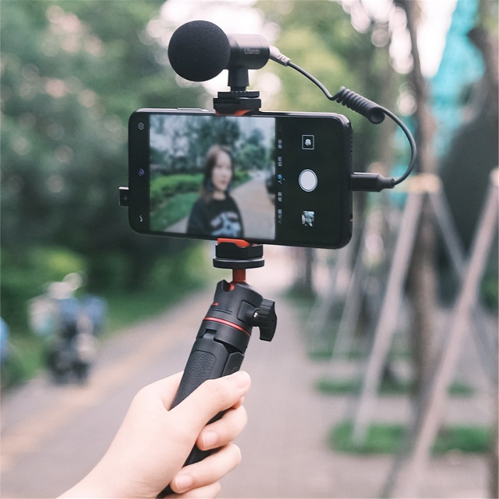UURIG Mini Mobile Phone Clip Live Vlogging Cellphone Mount Clamp Adapter for Tripod Monopod Holder-5