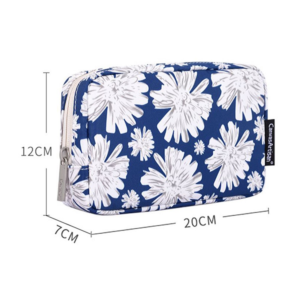 CANVASARTISAN H34-S11 Chrysanthemum Pattern Polyester Zipper Earphone Charger Mouse Case Digital Accessories Storage Bag-5