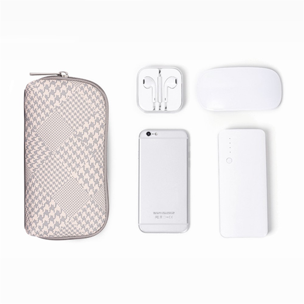 CANVASARTISAN L21-53 Houndstooth Pattern Digital Accessories Storage Bag Phone Charger Mouse Earphone Storage Case-5