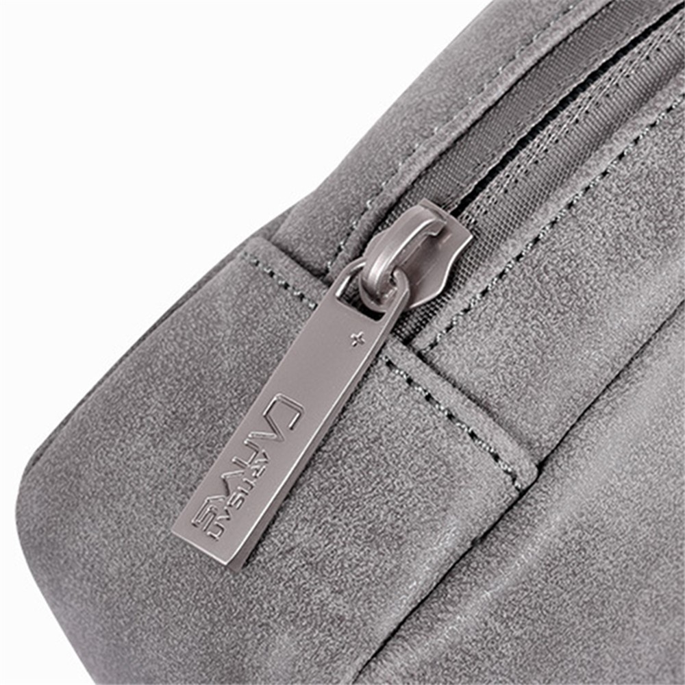 CANVASARTISAN L11-S11 Solid Color Phone Power Bank Earphone Case Pouch PU Leather Digital Accessories Storage Bag - Grey-8