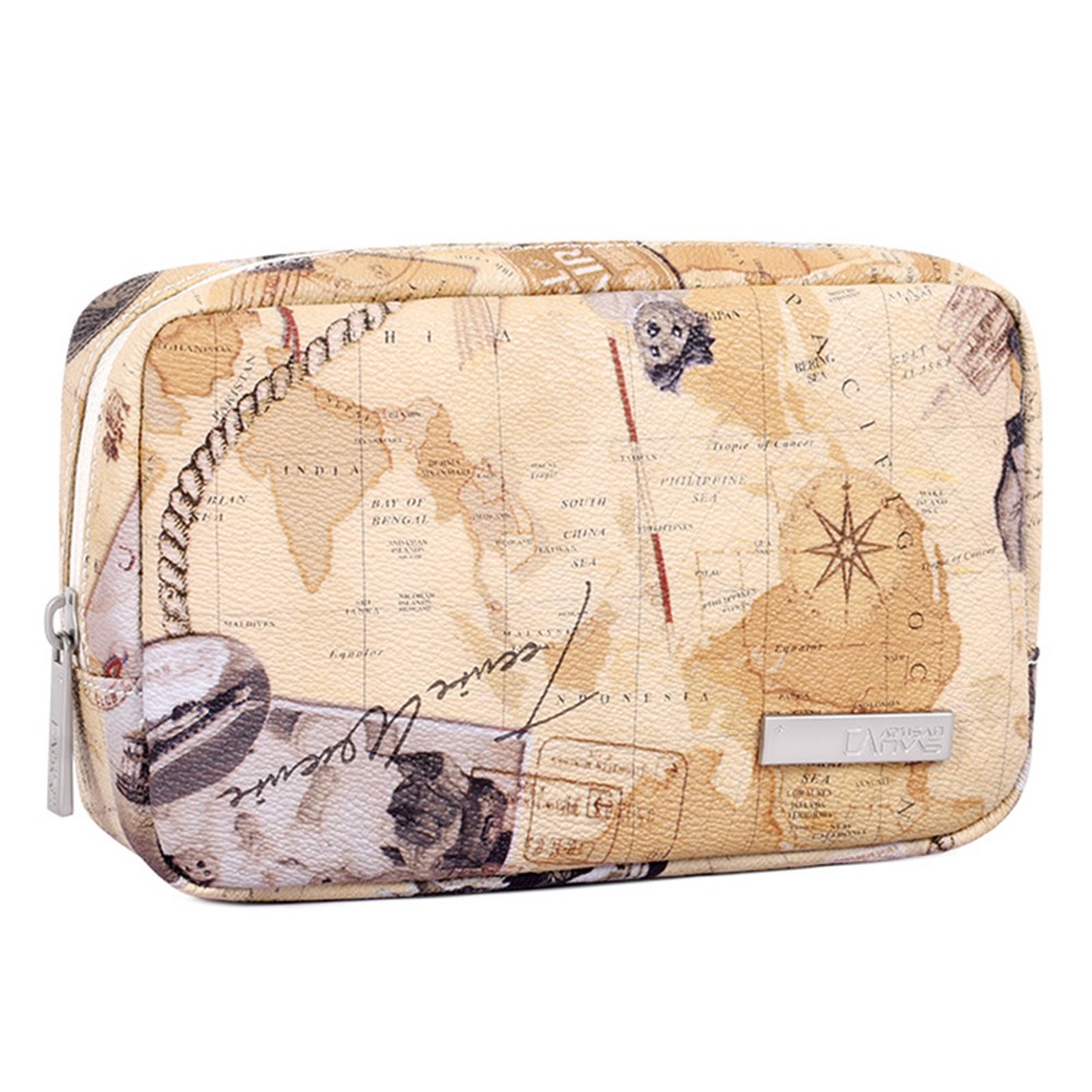 CANVASARTISAN G3-S11 Nautical Chart Map Pattern PU Leather Digital Accessories Storage Bag Case for Charger Mouse Cable-1