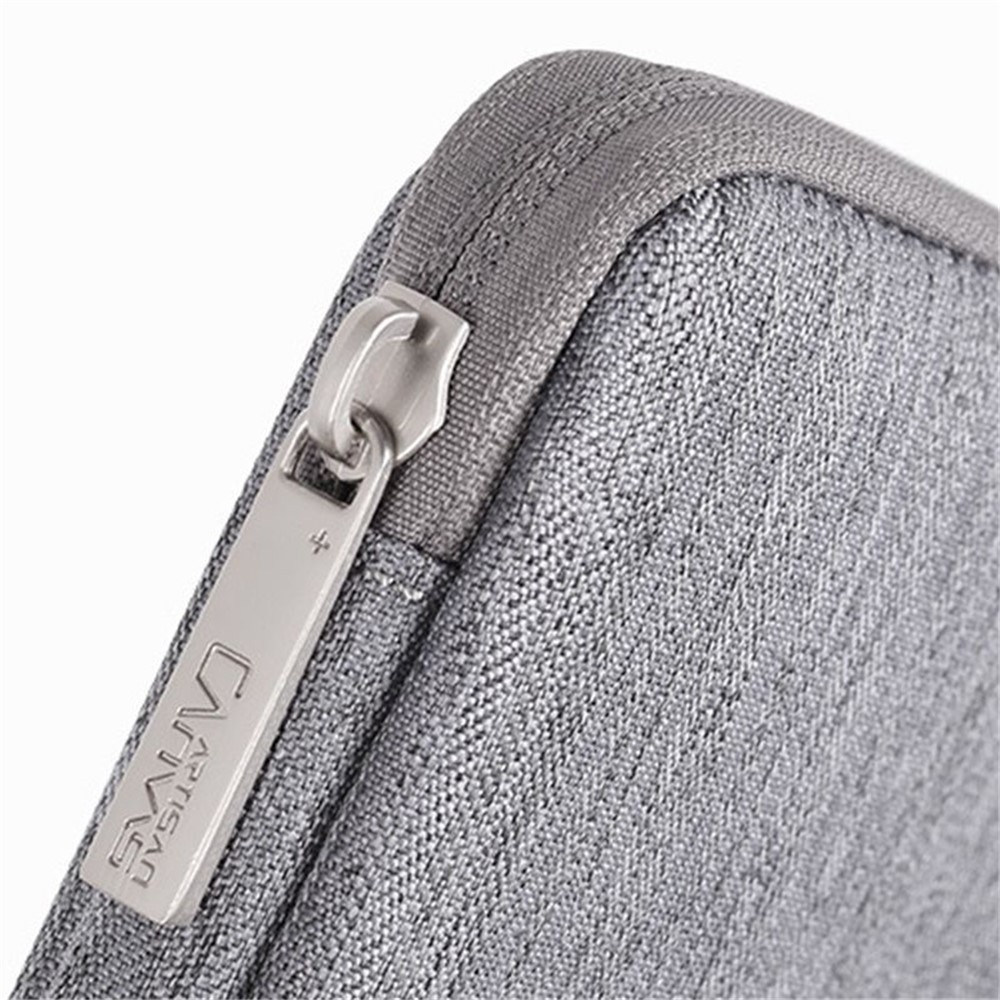 CANVASARTISAN L28-S21 Solid Color Cloth Texture Polyester Digital Accessories Organizer Storage Bag Case for Earphone Charger Mouse - Grey-8