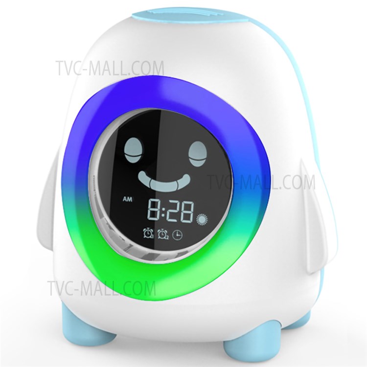 JNS JS2706A Cartoon Penguin Kids Alarm Clock Children Sleep Trainer with Night Lights Indoor Creative Wake Alarm Clock for Toddler Bedroom Decoration-1