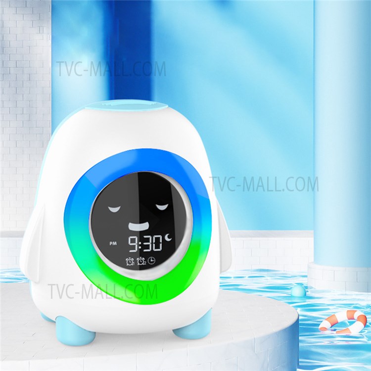 JNS JS2706A Cartoon Penguin Kids Alarm Clock Children Sleep Trainer with Night Lights Indoor Creative Wake Alarm Clock for Toddler Bedroom Decoration-3