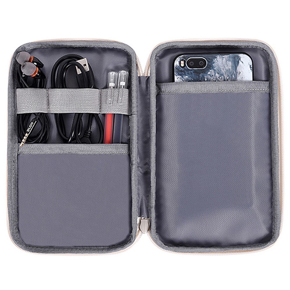 CANVASARTISAN H7-S21 Camouflage Style Electronic Organizer Small Travel Organizer Bag Hard Drives Cables Phone Pouch - Grey-2