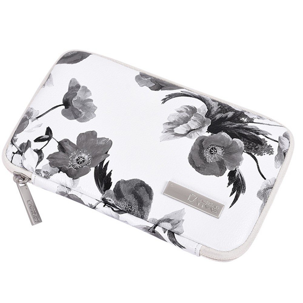 CANVASARTISAN G1-S21 Ink Wash Painting Pattern PU Leather Portable Carrying Bag Digital Accessories Zipper Storage Case Phone Pouch - White-2