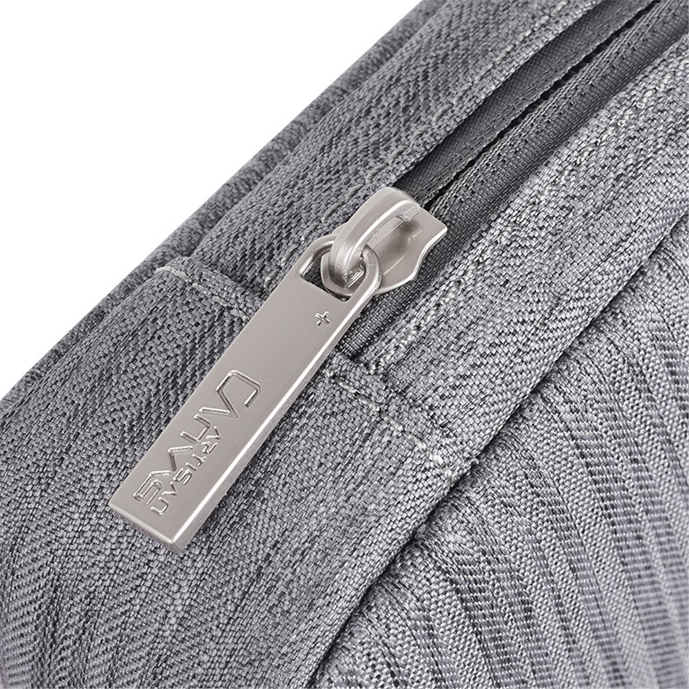 CANVASARTISAN L28-S11 Polyester Digital Accessories Zipper Storage Case Phone Mouse Carrying Bag - Light Grey-3