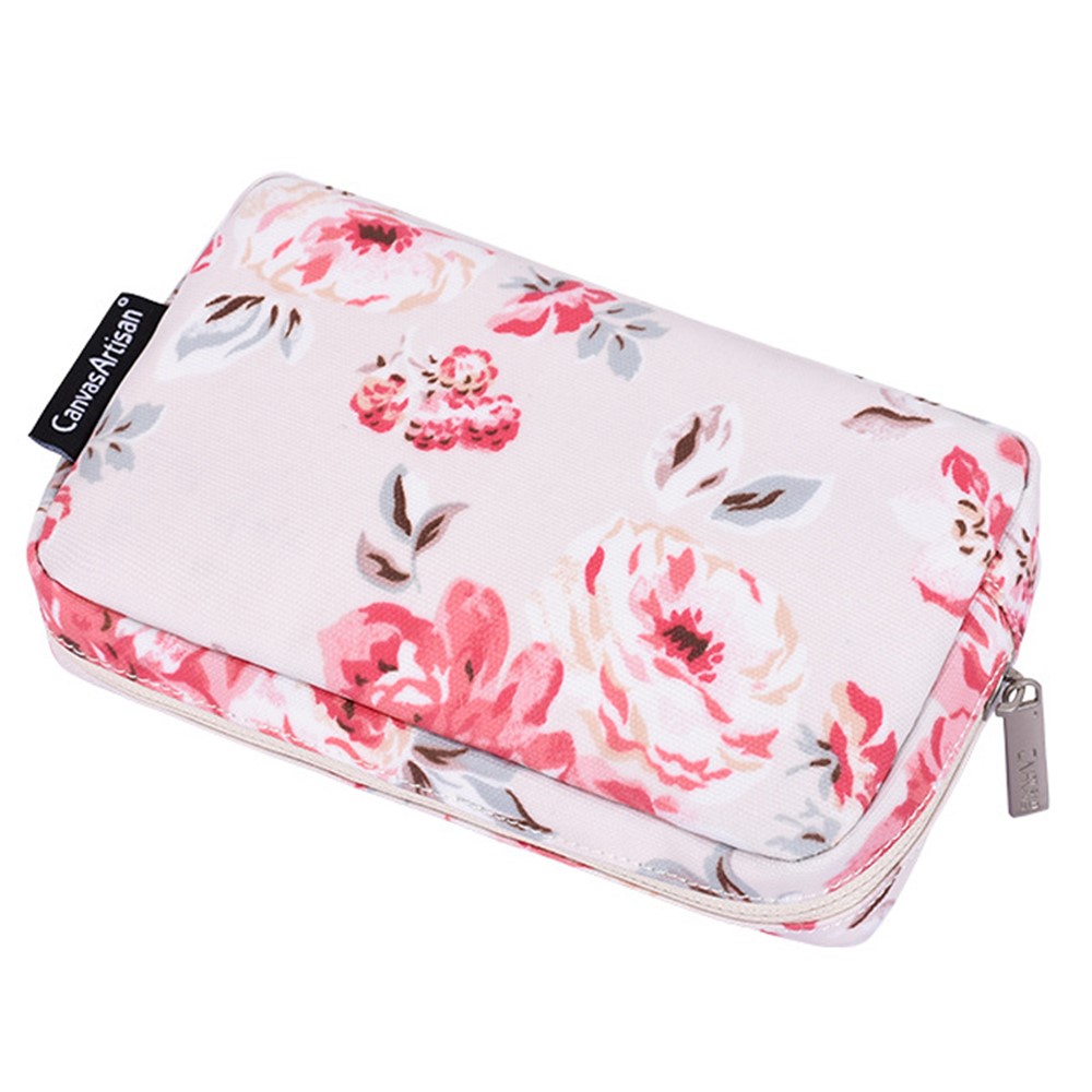 CANVASARTISAN H10-S11 Beautiful Flower Pattern Travel Cable Organizer Electronics Accessories Cases Storage Bag-3