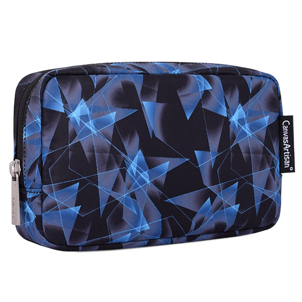 CANVASARTISAN H11-S11 Polyester Small Storage Case Diamond Textured Design Phone Mouse Carrying Bag Digital Accessories Pouch - Blue-2