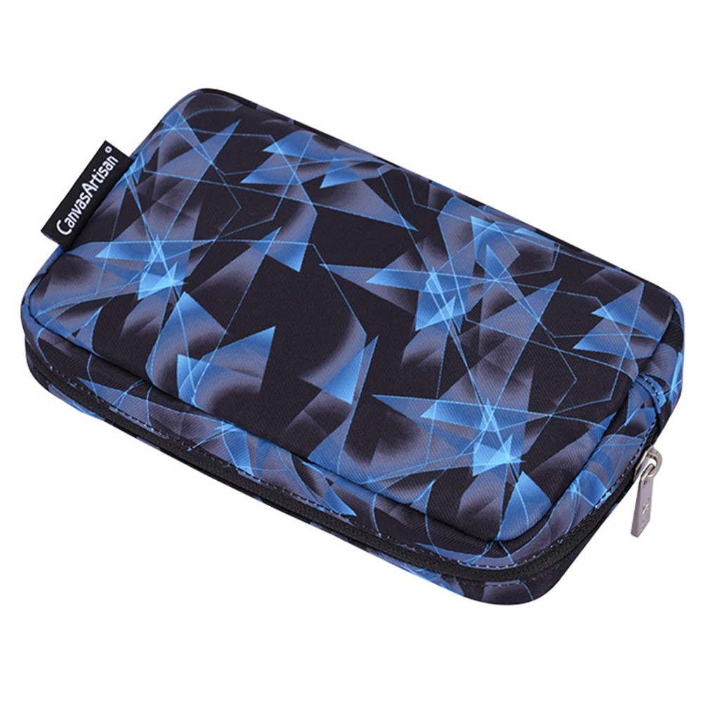 CANVASARTISAN H11-S11 Polyester Small Storage Case Diamond Textured Design Phone Mouse Carrying Bag Digital Accessories Pouch - Blue-3