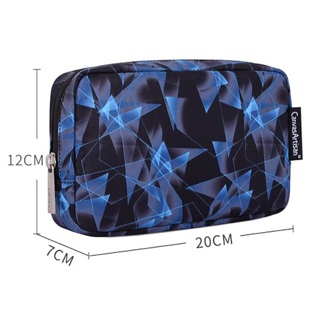 CANVASARTISAN H11-S11 Polyester Small Storage Case Diamond Textured Design Phone Mouse Carrying Bag Digital Accessories Pouch - Blue-7