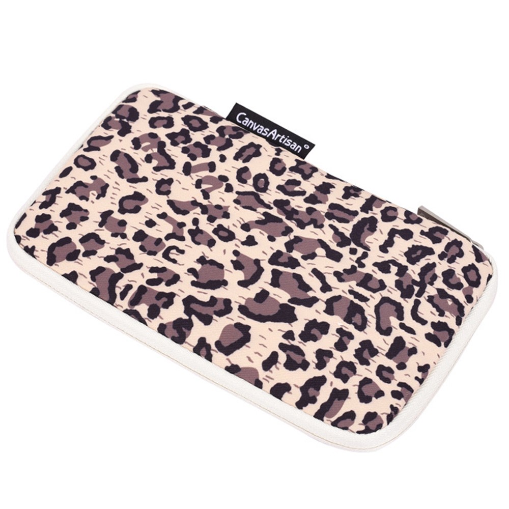CANVASARTISAN H31-S21 Fashionable Leopard Pattern Digital Accessories Zipper Storage Case Phone Power Bank Mouse Carrying Bag - Brown-5