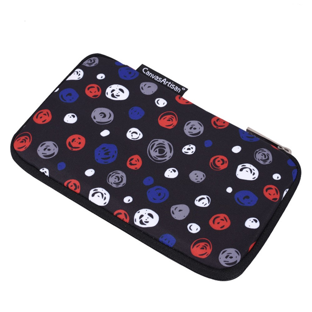 CANVASARTISAN H13-S21 Circle Printing Pattern Digital Accessories Zipper Storage Case Phone Pouch Power Bank Mouse Carrying Bag - Black-5