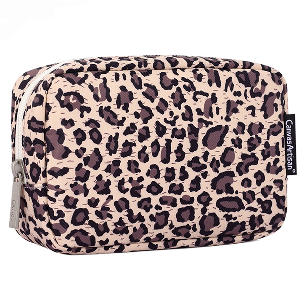 CANVASARTISAN H31-S11 Leopard Pattern Polyester Digital Accessories Zipper Storage Case Phone Mouse Carrying Bag-2
