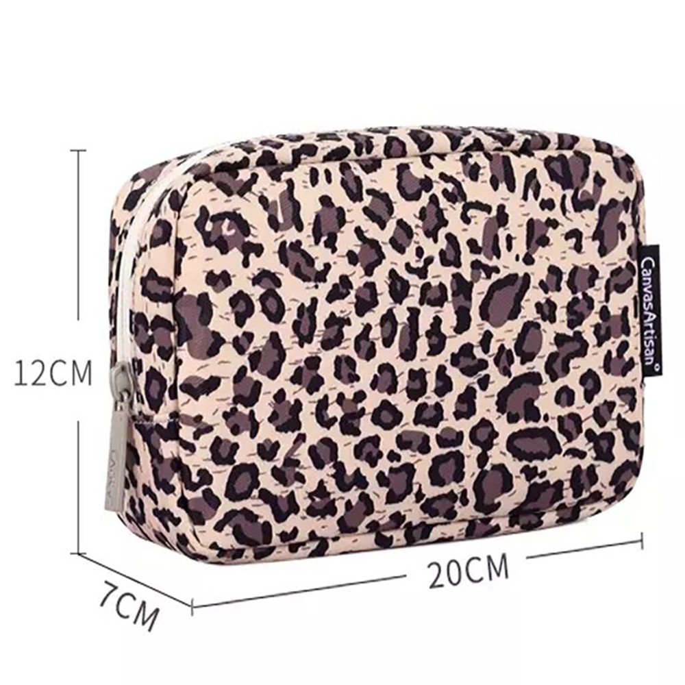 CANVASARTISAN H31-S11 Leopard Pattern Polyester Digital Accessories Zipper Storage Case Phone Mouse Carrying Bag-7