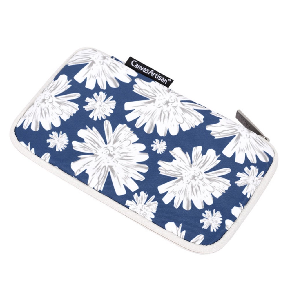 CANVASARTISAN H34-S21 Flower Pattern Mouse Charger Cable Digital Accessories Storage Bag Pouch 20x12x3cm-2