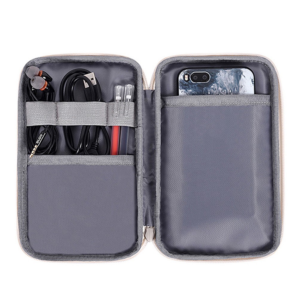 CANVASARTISAN H34-S21 Flower Pattern Mouse Charger Cable Digital Accessories Storage Bag Pouch 20x12x3cm-4