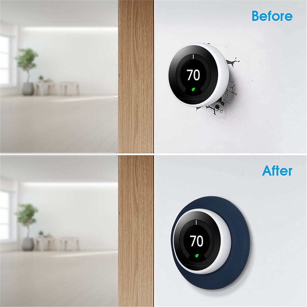 For Nest Learning Thermostat Protector Scratch-resistant Drop-resistant Silicone Case - Red-4