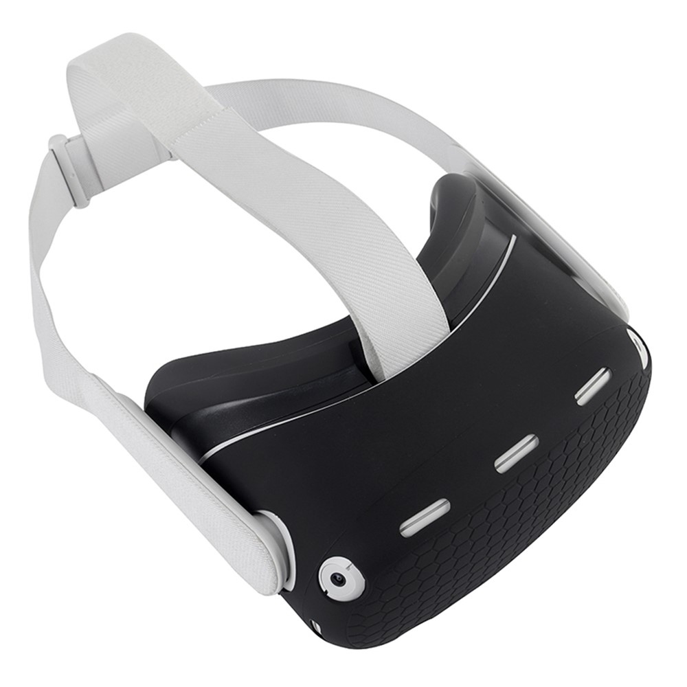 For Oculus Quest 2 VR Headset Silicone Protective Cover Skin Case with Eye Mask - Black-4