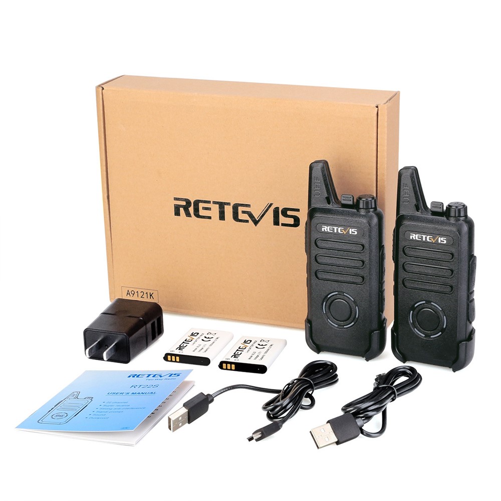 RETEVIS RT22S 2Pcs/Set Mini Walkie-Talkie Portable Wireless Two Way Radio for Restaurant Construction Site Hotel-7