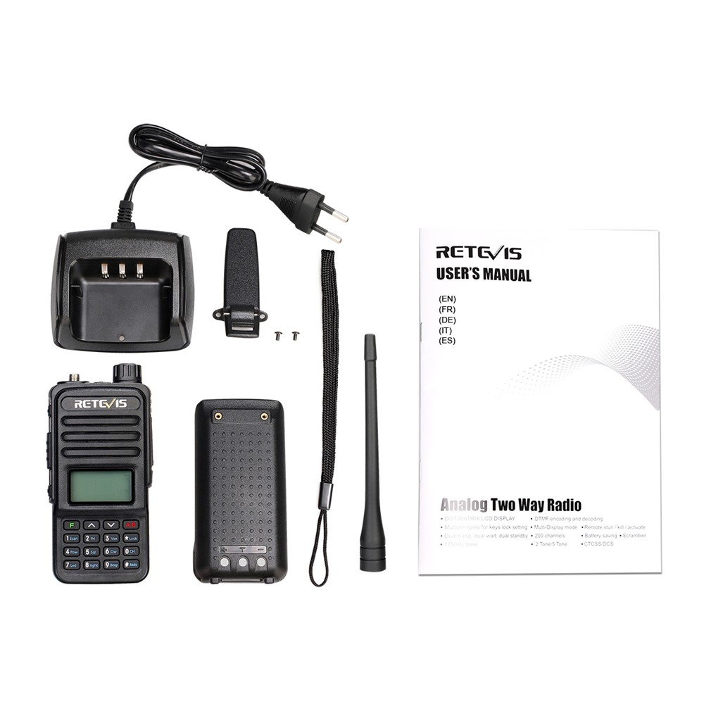 RETEVIS RT85 Analog Walkie-Talkie Portable Mini Wireless FM Radio Support UV Dual Frequency/5W 200 Channel - EU Plug-8