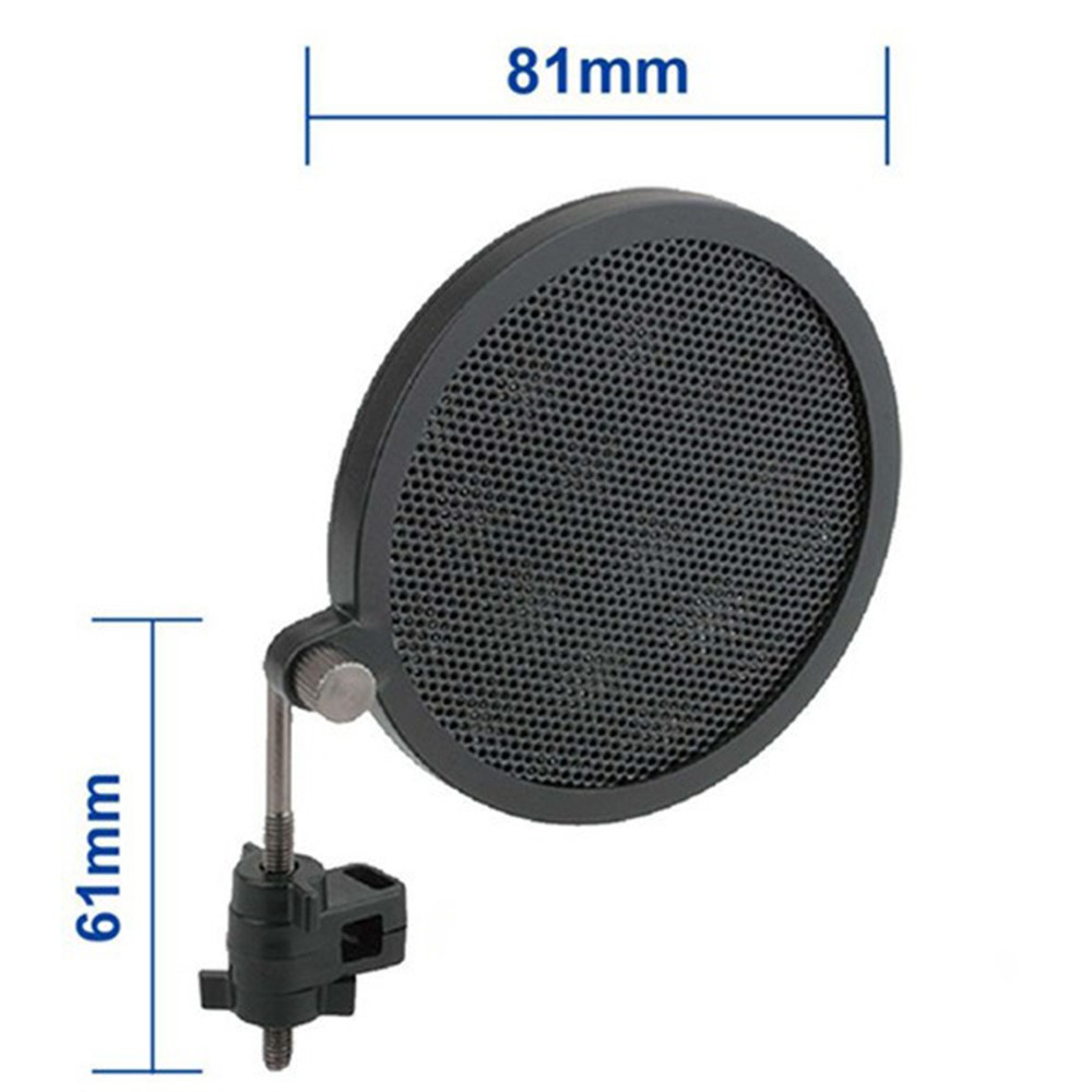 TEYUN PS-2 Professional Microphone Pop Filter Mask Shield Mic Three Layered Wind Pop Screen with 360-degree Adjustable Clip-6