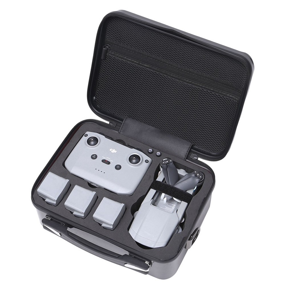 For DJI Mavic Air 2/Air 2S Portable Shockproof Handbag Drone Storage Carrying Case Crossbody Bag - Silver/Red Liner-7