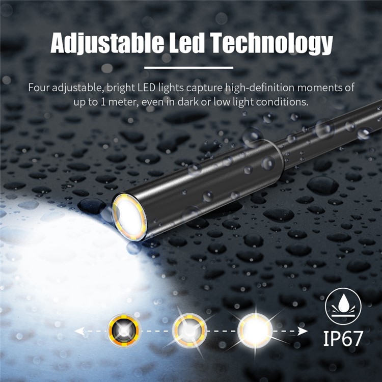 B315 7m Cable Dual-lens 4.3'' Screen 5.5mm Front Lens 1080P Car Industrial Endoscope Inspection Camera with 9 LED Lights-5