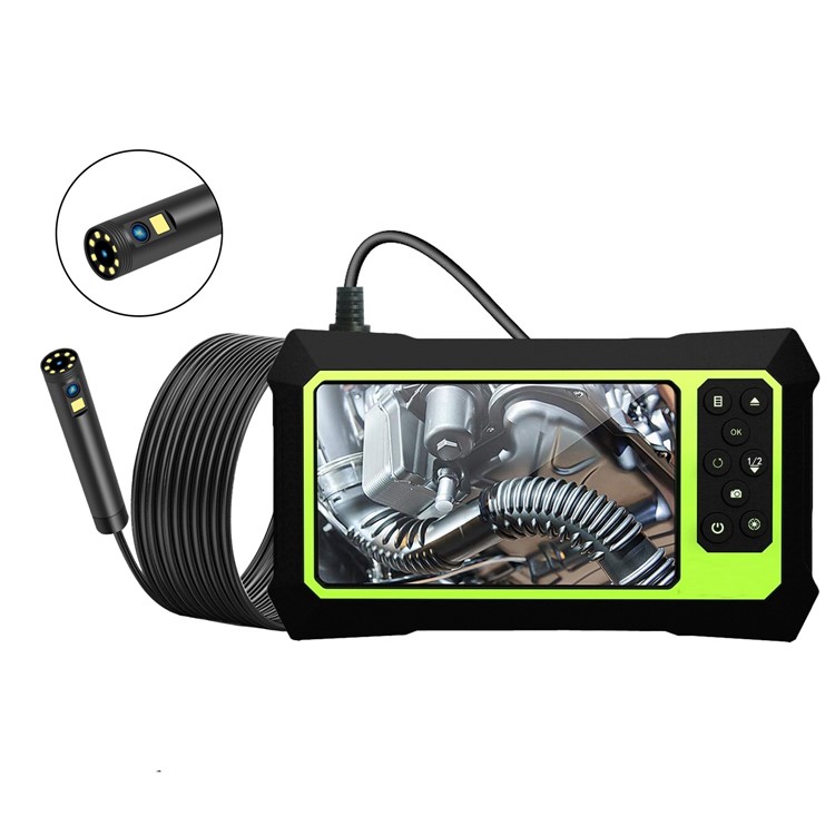 B315 2m Cable Dual-lens Borescope 5.5mm Front Lens Inspection Camera with 9 LED Lights 4.3" Screen-1