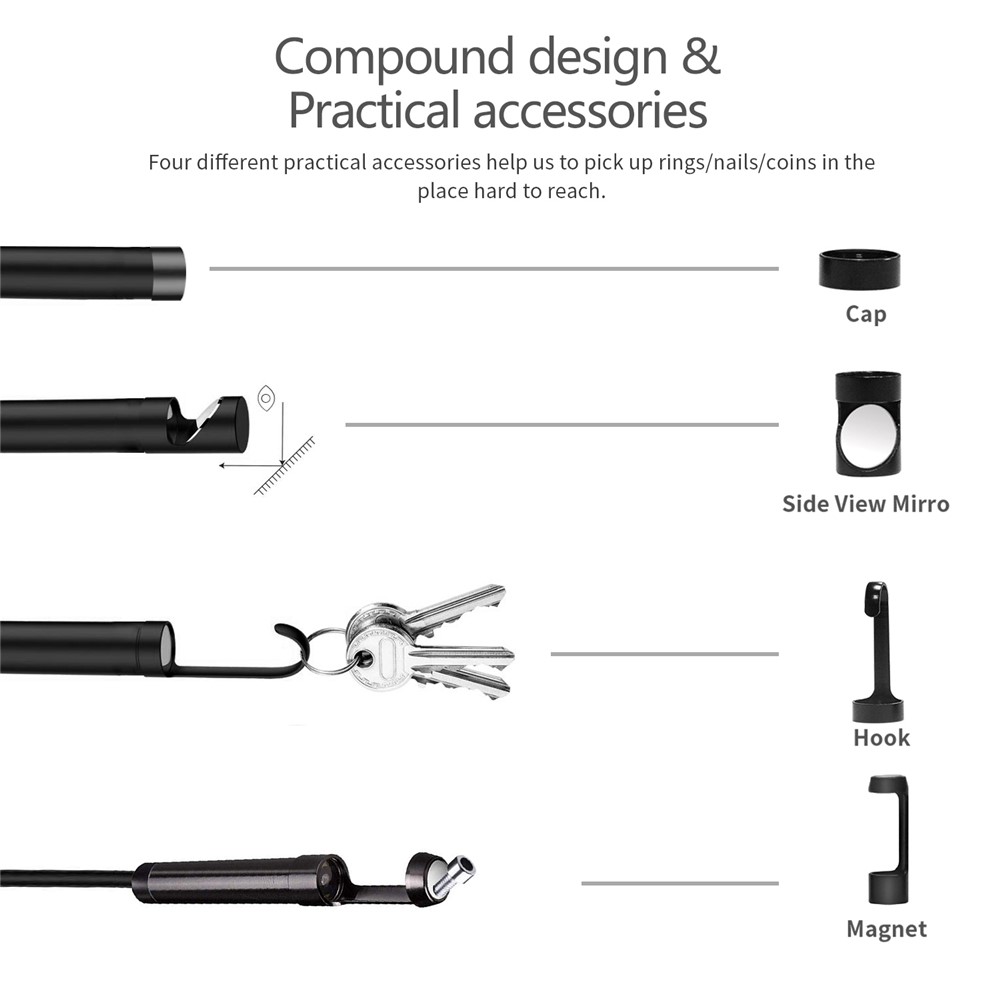 B315 7m Cable 8mm Single Lens 4.3'' Screen 1080P Camera Waterproof Sewer Pipe Industrial Endoscope with 8 LED Lights-2