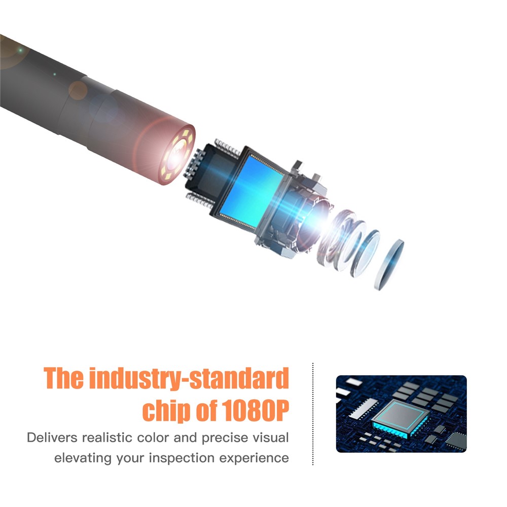 B315 7m Cable 8mm Single Lens 4.3'' Screen 1080P Camera Waterproof Sewer Pipe Industrial Endoscope with 8 LED Lights-3