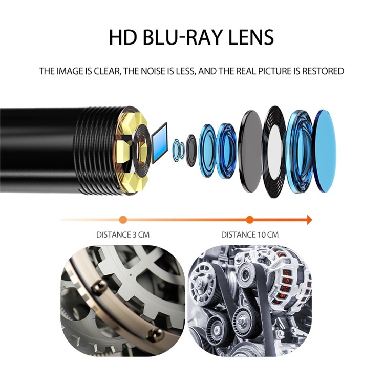 M30 10m Hard Wire 8mm Dual Lens Design Industrial Endoscope Inspection Camera 3-inch Screen 8+1 LED 1080P Waterproof Borescope-4