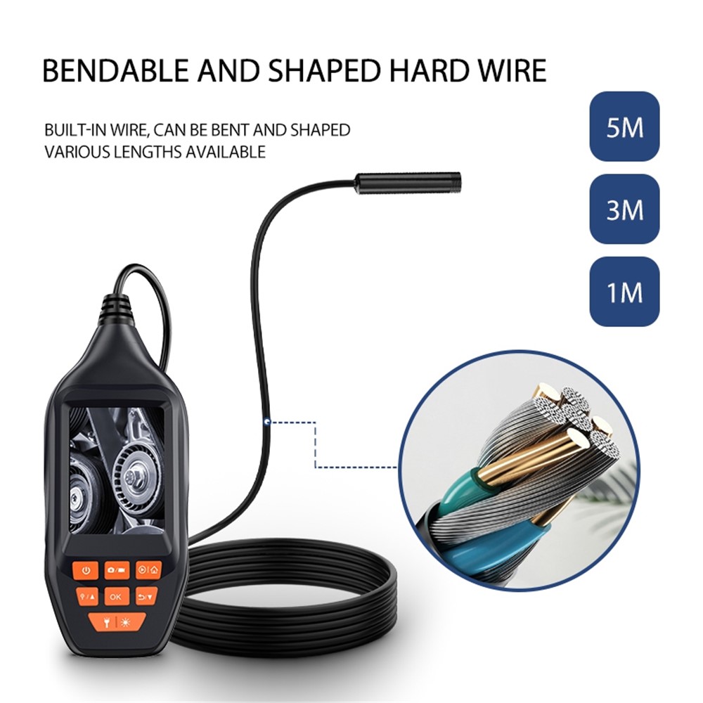 M30 2m Cable Single 8mm Lens HD Borescope 3.0'' IPS Screen and 8 LED Lights Sewer Inspection Endoscope-4