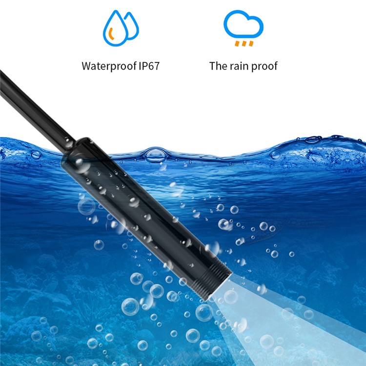 M50 2m Hard Wire 5.5mm Dual Lens 8+1 LED Industrial Borescope Inspection Camera 5-inch Screen Waterproof Endoscope - Orange-4