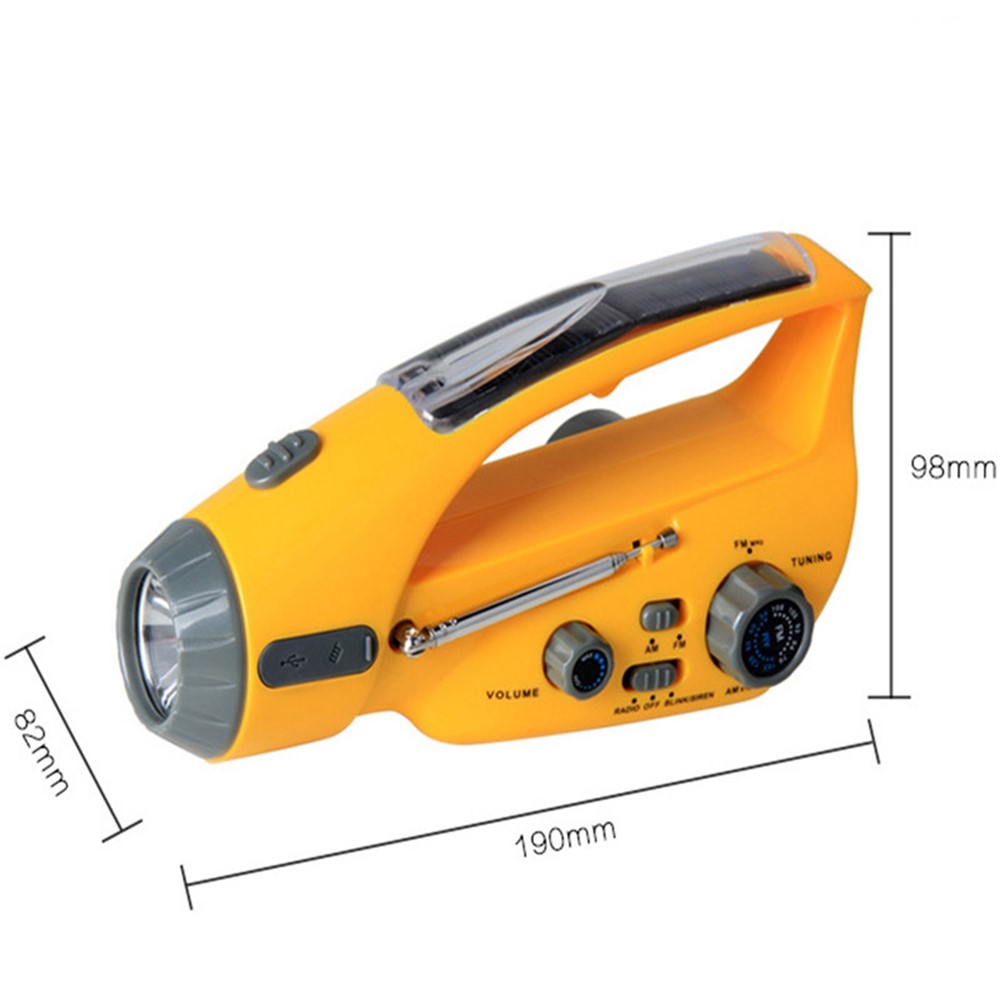 XLN-288DUS Outdoor Emergency Portable Light Solar Power AM / FM Radio Multi-Function Hand-Cranked Flashlight-9
