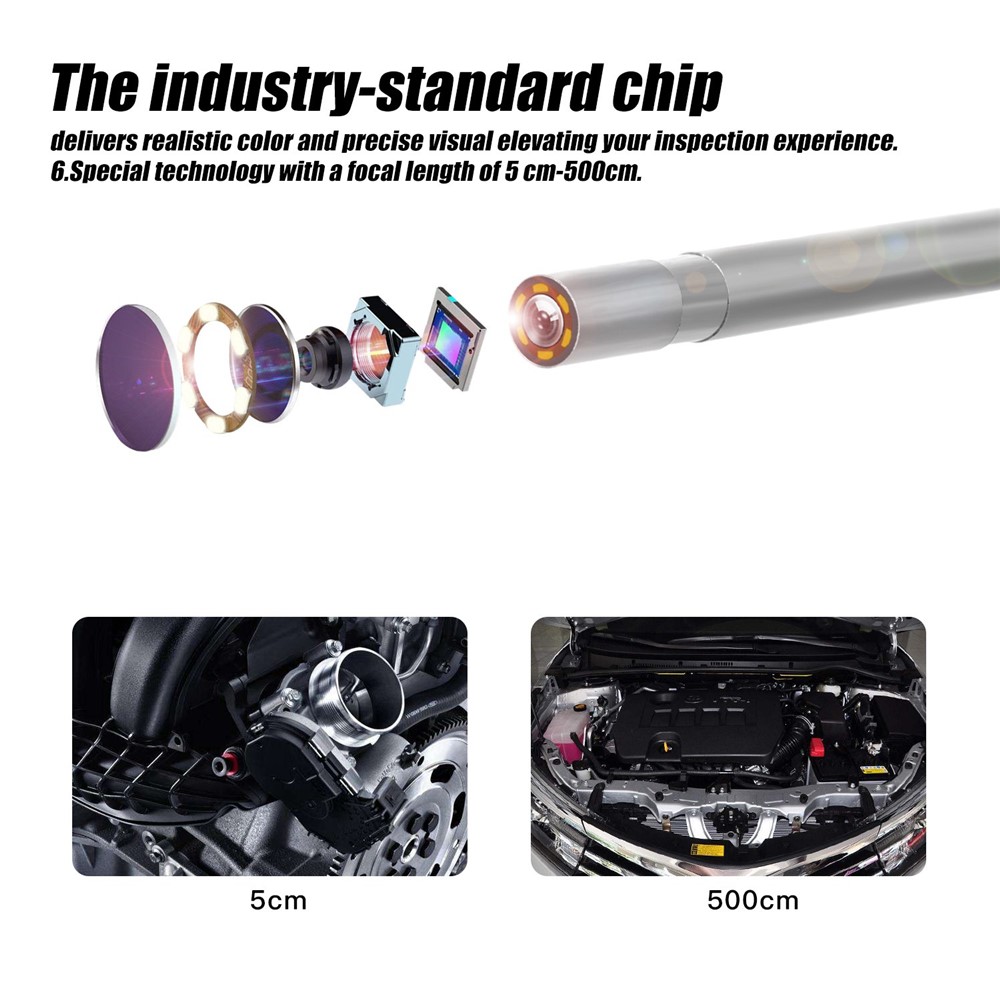 F240 WiFi Wireless Industrial Endoscope 3.9mm Inspection Camera IP67 Waterproof Borescope Scope Camera with 5m Cable-5