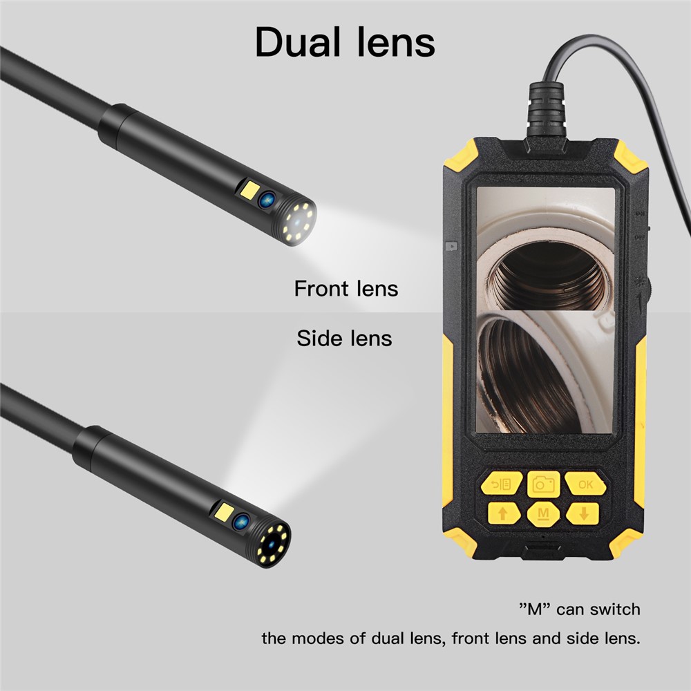 P50 4.5-inch Screen Industrial Smart Phone Endoscope with 8mm / 10m Cable IP68 Waterproof Borescope Scope Camera Dual Lends Inspection Camera-2