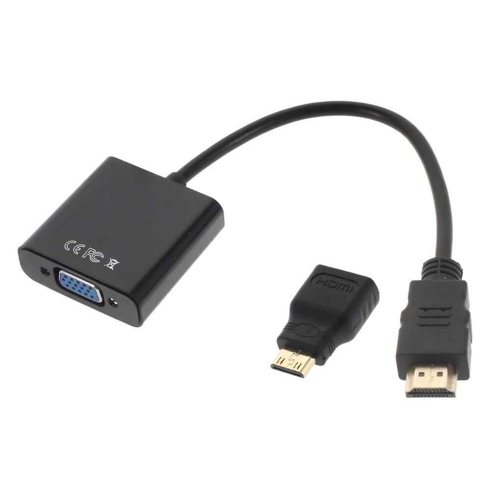 1080P HDMI / Mini HDMI Male to VGA Female Video Converter Adapter, Length: 17cm-1