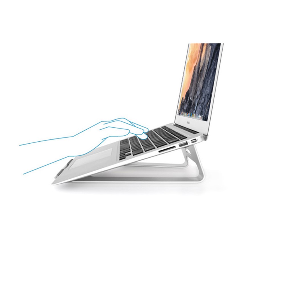 Suporte De Laptop De Liga De Alumínio Para Notebooks Apple Samsung Sony Etc - Cor Prata-5