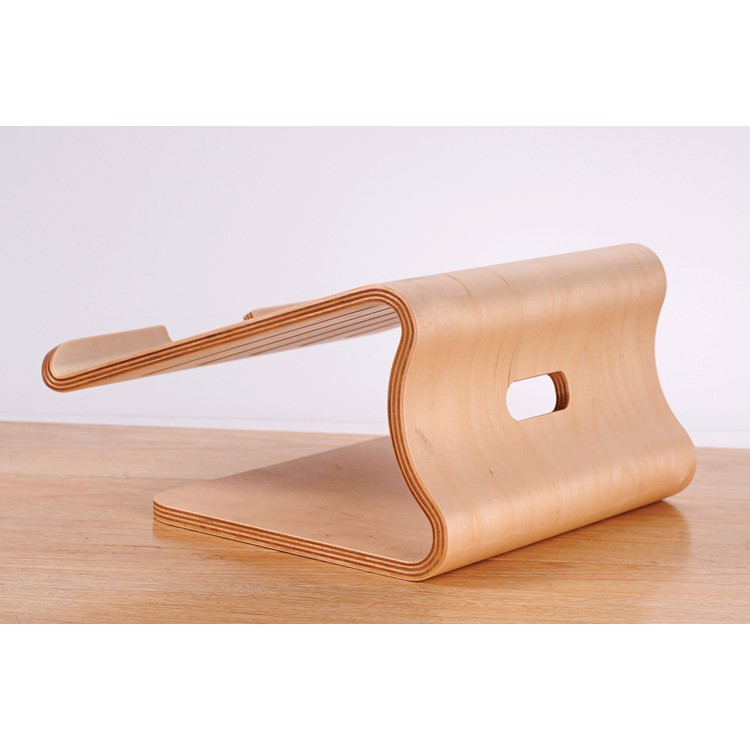 SAMDI Wood Laptop Desktop Table Stand Para Macbook Pro 15.4 Inch Disipación De Calor - Caqui-6