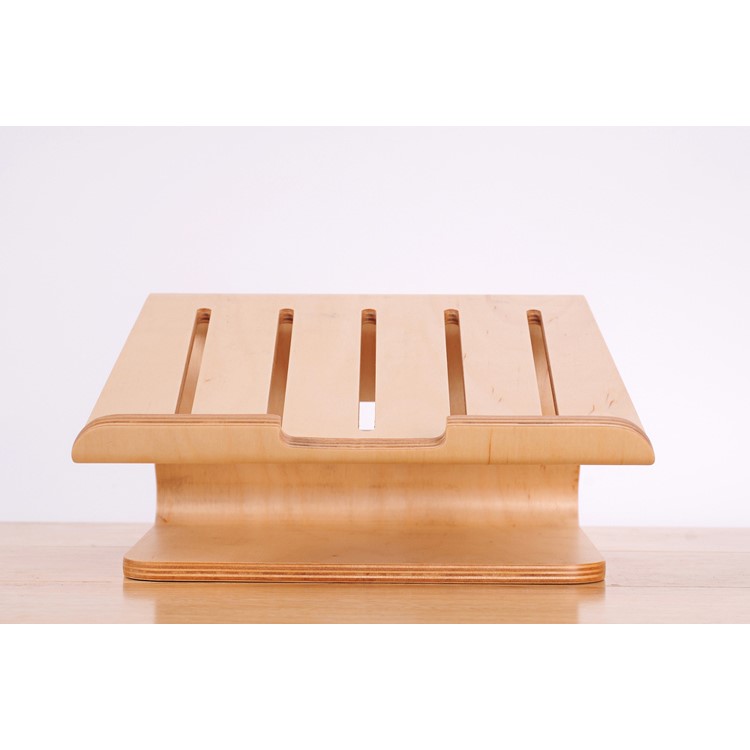 SAMDI Wood Laptop Desktop Table Stand Para Macbook Pro 15.4 Inch Disipación De Calor - Caqui-7