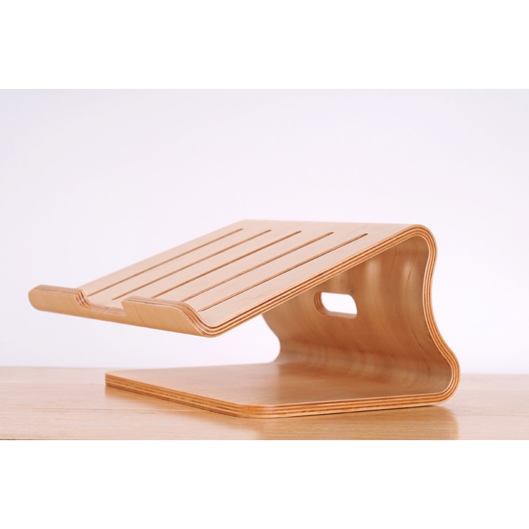 SAMDI Wood Laptop Desktop Table Stand Para Macbook Pro 15.4 Inch Disipación De Calor - Caqui-8