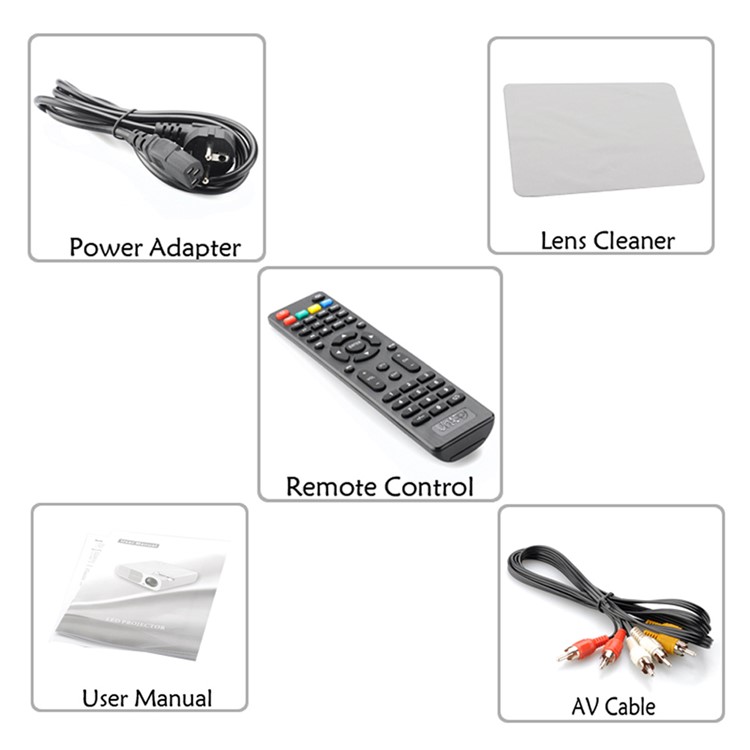 UHAPPY U20 2600LM 1080P Mini Proyector Home Theater 800x480 Con Control Remoto - Negro-10