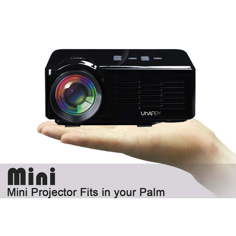 UHAPPY U35 Mini HD LED Projektor Unterstützung 3D HDMI VGA SD-Karte - Schwarz-14