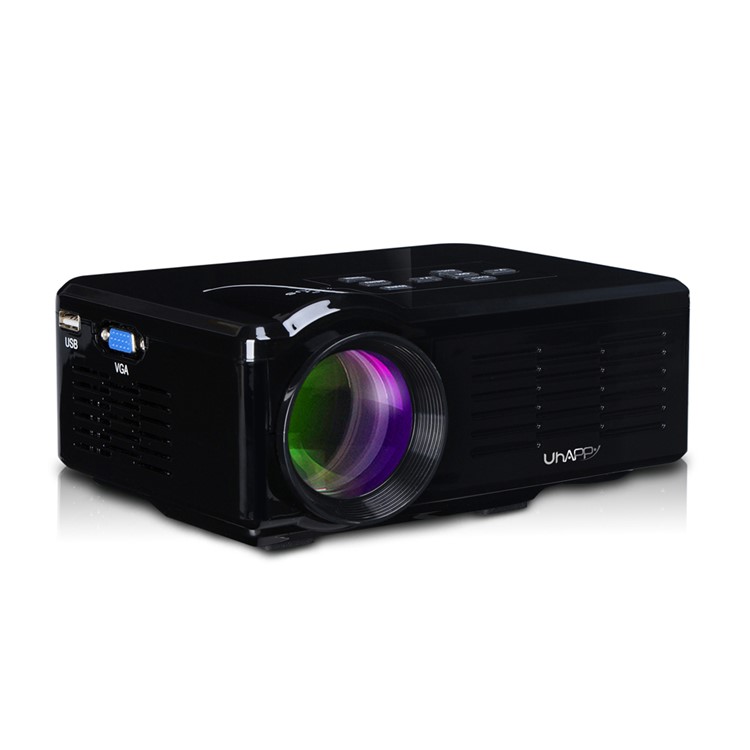 UHAPPY U35 Mini HD LED Projektor Unterstützung 3D HDMI VGA SD-Karte - Schwarz-2